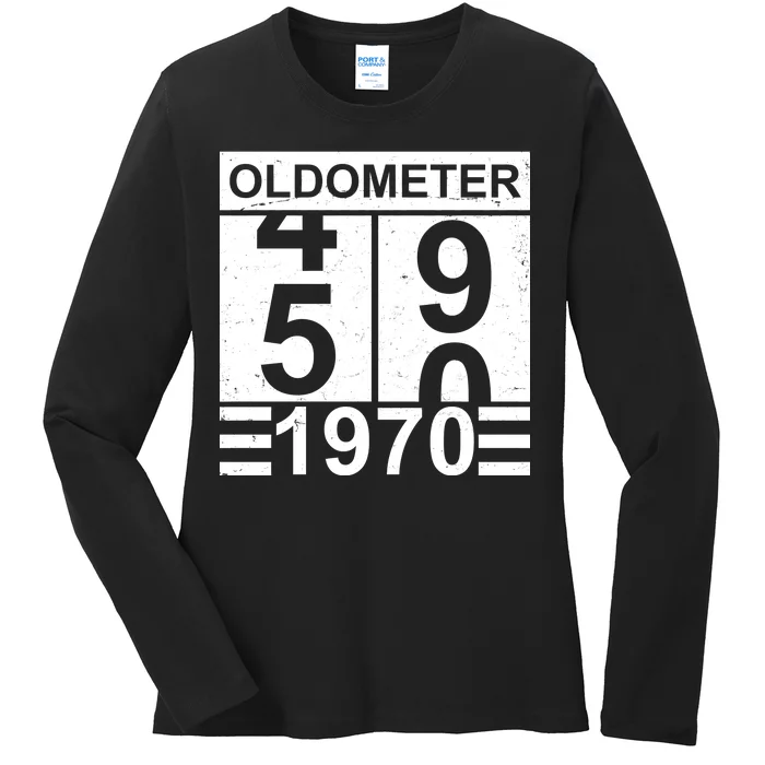 Vintage Oldometer 1970 50th Birthday Ladies Long Sleeve Shirt