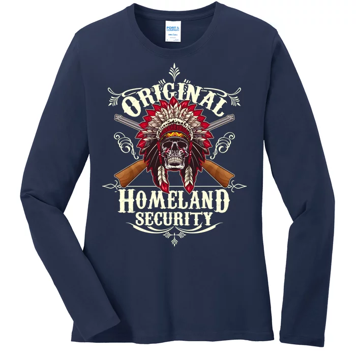 Vintage Original Homeland Security 2nd Amendment Ladies Long Sleeve Shirt