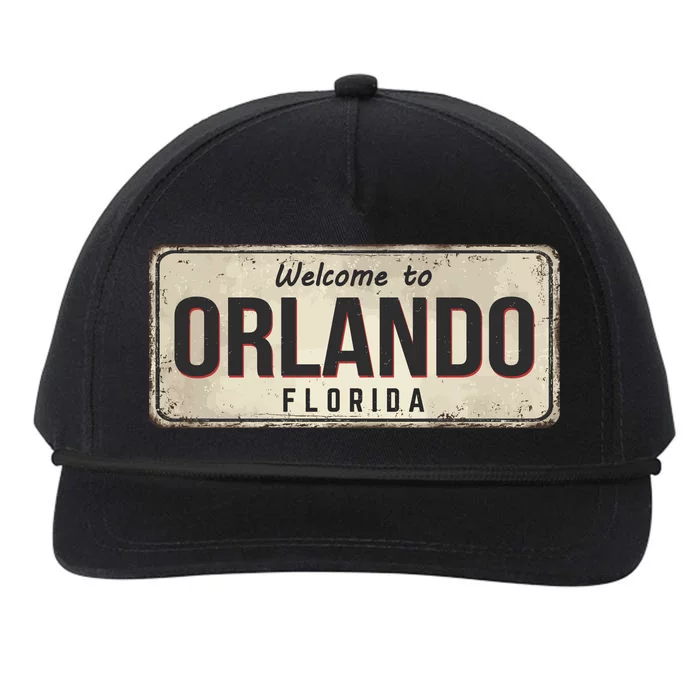 Vintage Orlando Metal Sign Snapback Five-Panel Rope Hat