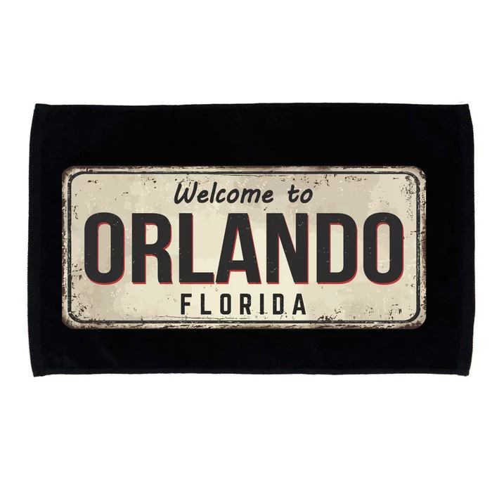 Vintage Orlando Metal Sign Microfiber Hand Towel