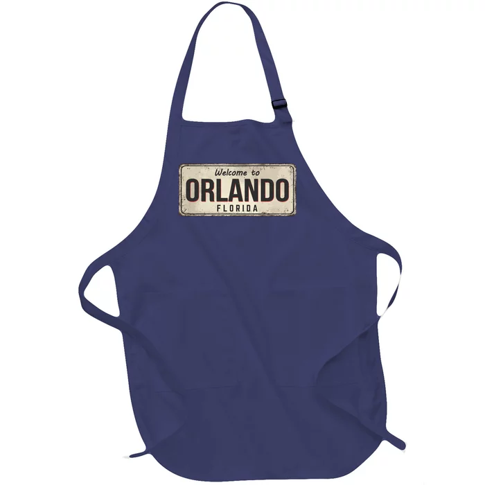 Vintage Orlando Metal Sign Full-Length Apron With Pocket