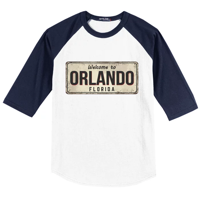 Vintage Orlando Metal Sign Baseball Sleeve Shirt