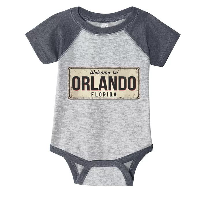 Vintage Orlando Metal Sign Infant Baby Jersey Bodysuit