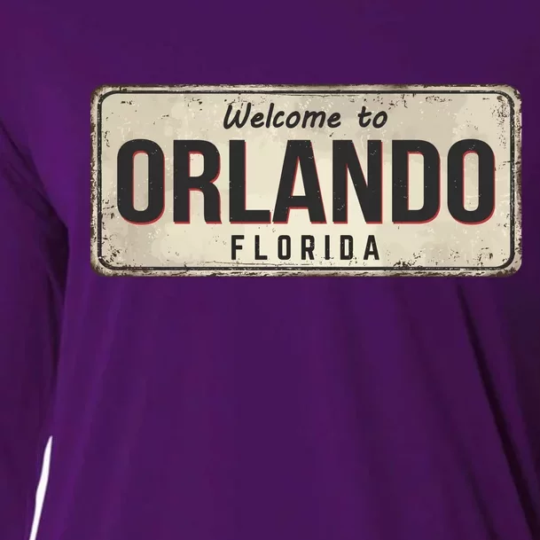 Vintage Orlando Metal Sign Cooling Performance Long Sleeve Crew