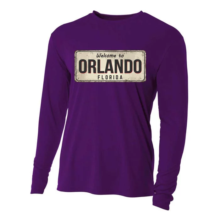 Vintage Orlando Metal Sign Cooling Performance Long Sleeve Crew