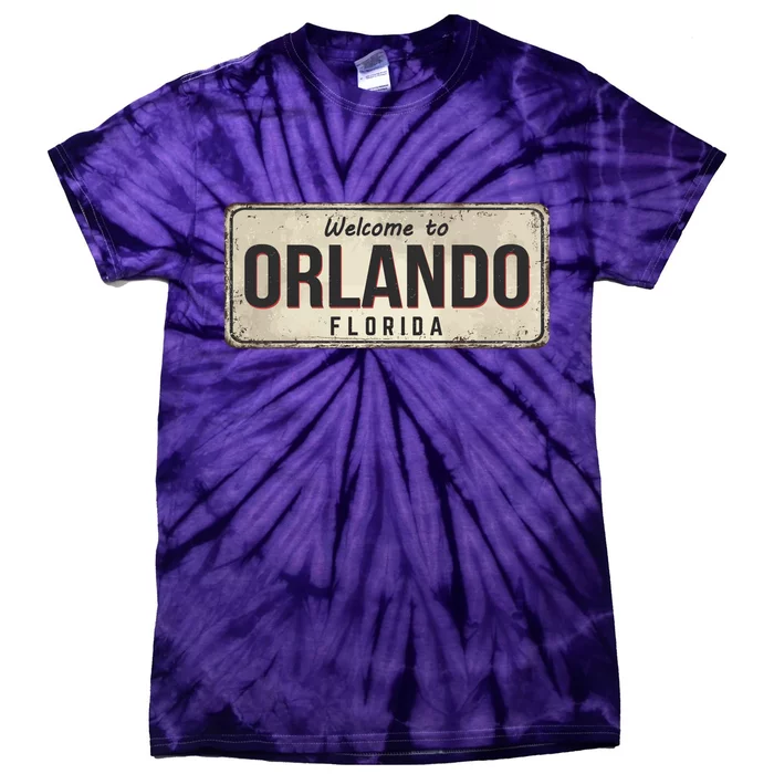 Vintage Orlando Metal Sign Tie-Dye T-Shirt