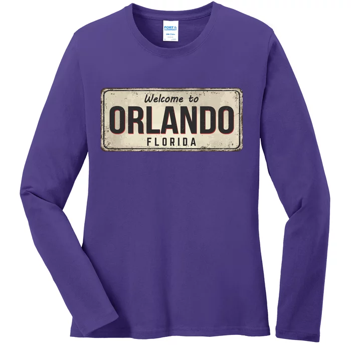 Vintage Orlando Metal Sign Ladies Long Sleeve Shirt