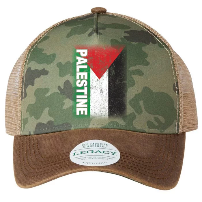 Vintage Palestine Flag Support Distressed Legacy Tie Dye Trucker Hat