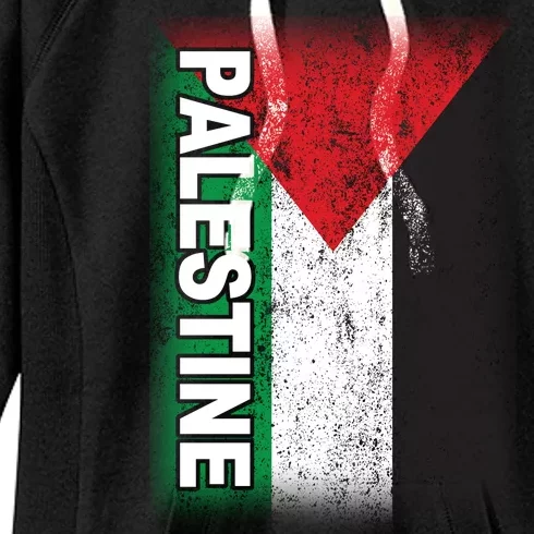 Vintage Palestine Flag Support Distressed Women's Fleece Hoodie