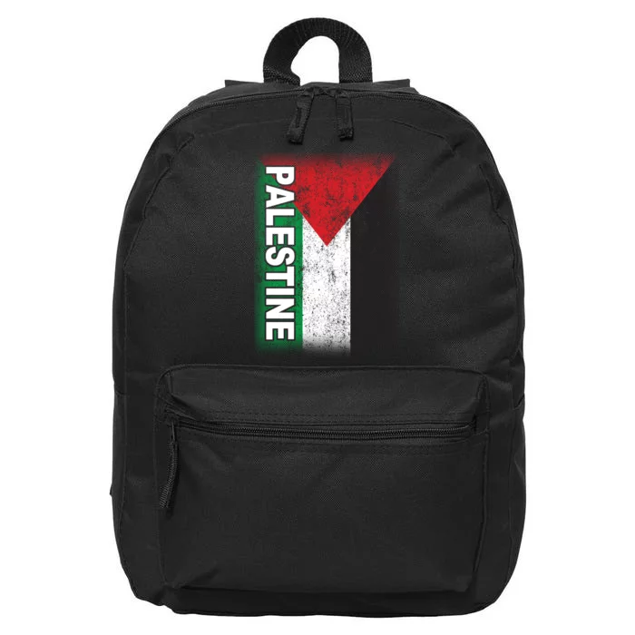 Vintage Palestine Flag Support Distressed 16 in Basic Backpack