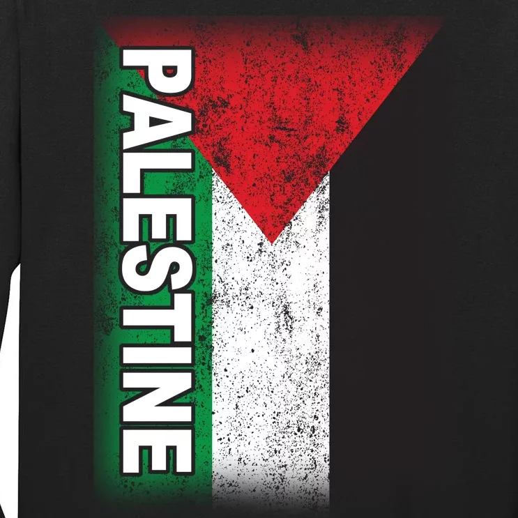 Vintage Palestine Flag Support Distressed Tall Long Sleeve T-Shirt