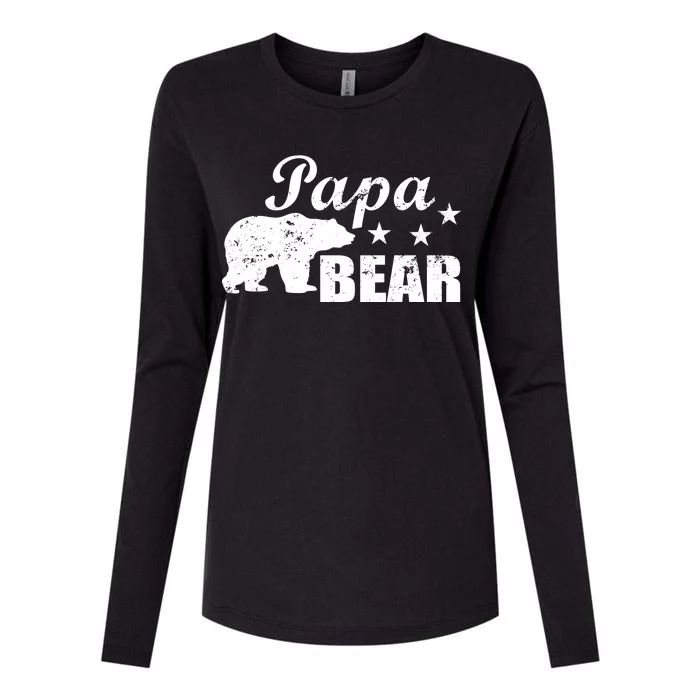 Vintage Papa Bear Womens Cotton Relaxed Long Sleeve T-Shirt