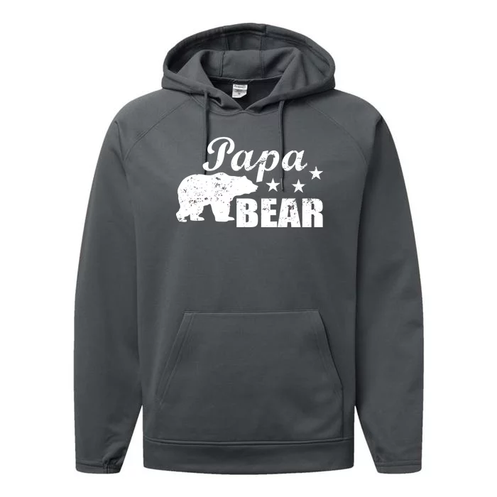 Vintage Papa Bear Performance Fleece Hoodie