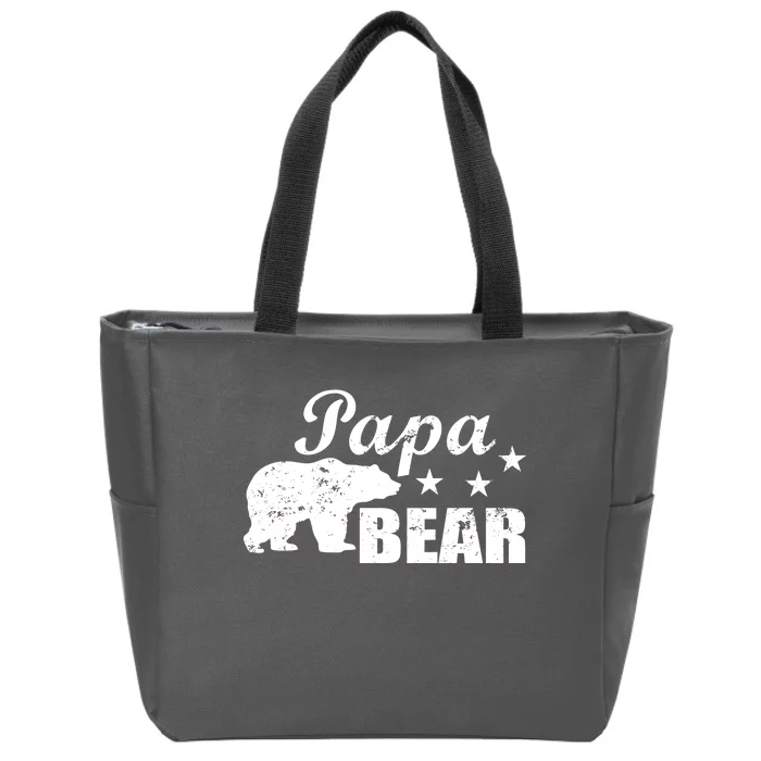 Vintage Papa Bear Zip Tote Bag