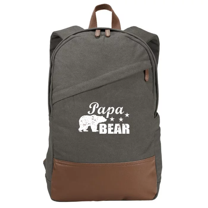 Vintage Papa Bear Cotton Canvas Backpack