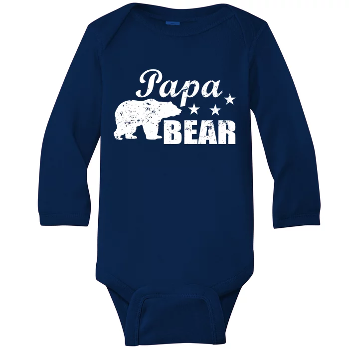 Vintage Papa Bear Baby Long Sleeve Bodysuit