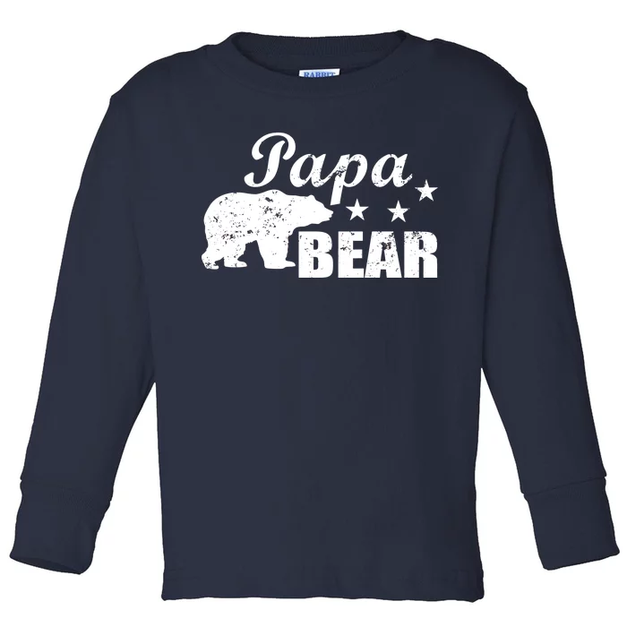 Vintage Papa Bear Toddler Long Sleeve Shirt