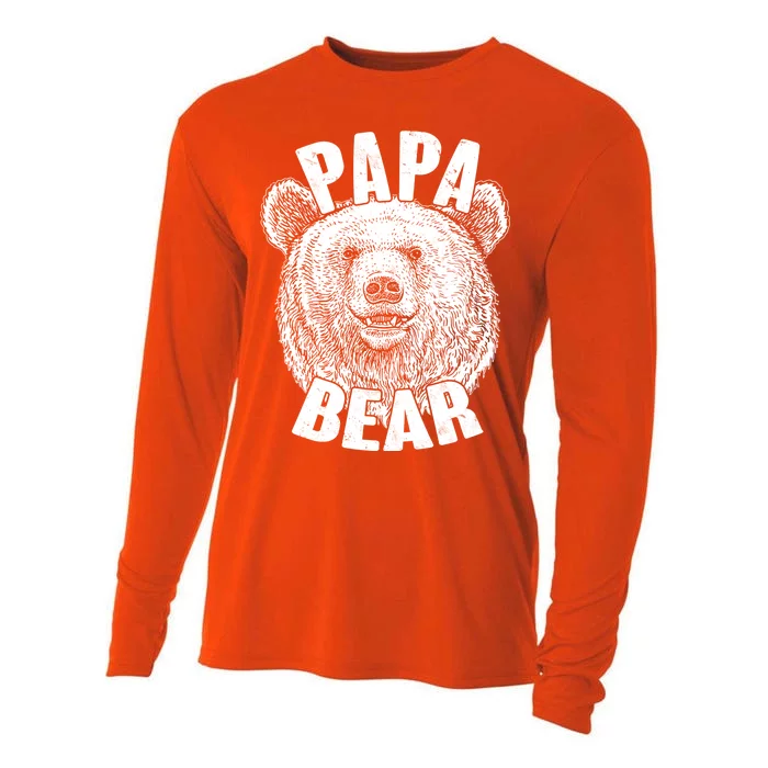 Vintage Papa Bear Father Cooling Performance Long Sleeve Crew