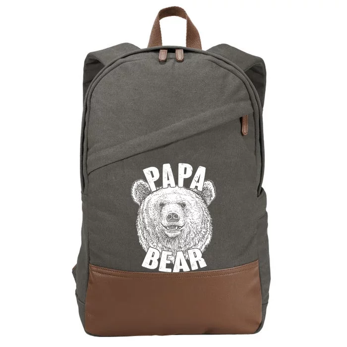 Vintage Papa Bear Father Cotton Canvas Backpack