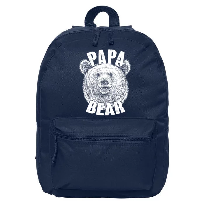 Vintage Papa Bear Father 16 in Basic Backpack