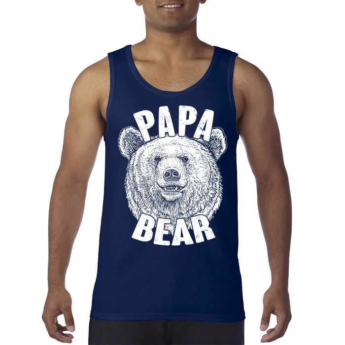 Vintage Papa Bear Father Tank Top