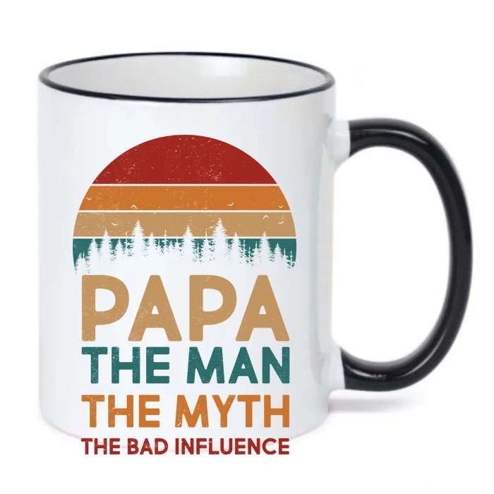 Vintage Papa Man Myth The Bad Influence Black Color Changing Mug