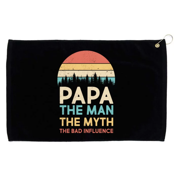 Vintage Papa Man Myth The Bad Influence Grommeted Golf Towel