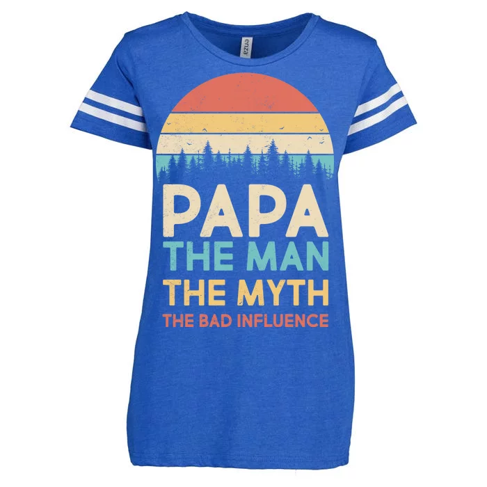 Vintage Papa Man Myth The Bad Influence Enza Ladies Jersey Football T-Shirt