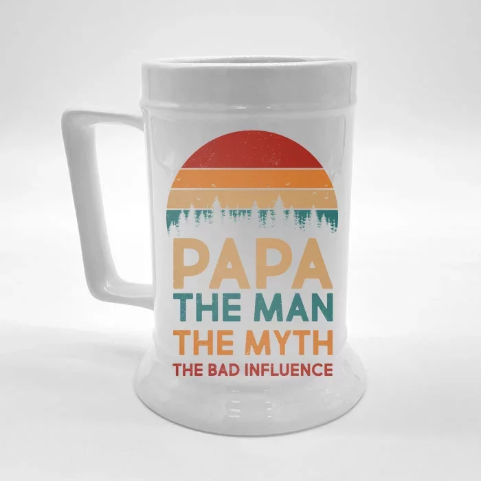 Vintage Papa Man Myth The Bad Influence Front & Back Beer Stein