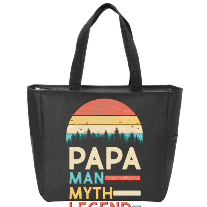 Vintage Papa The Man Myth Legend Zip Tote Bag