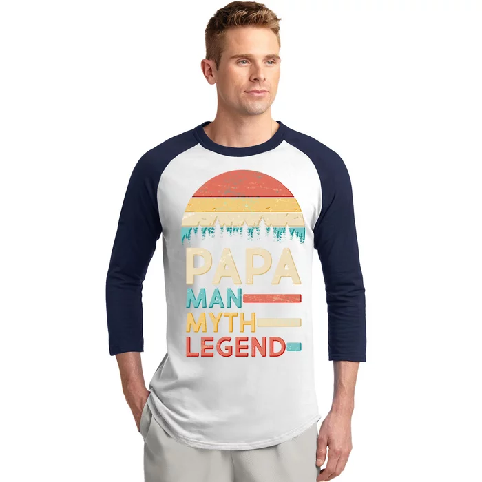 Vintage Papa The Man Myth Legend Baseball Sleeve Shirt