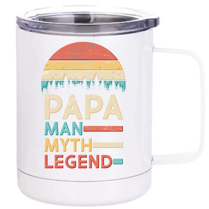 Vintage Papa The Man Myth Legend Front & Back 12oz Stainless Steel Tumbler Cup