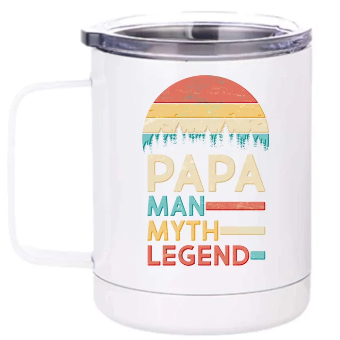 Vintage Papa The Man Myth Legend Front & Back 12oz Stainless Steel Tumbler Cup