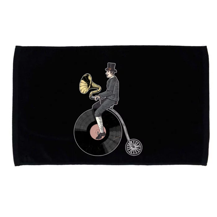 Vintage Penny Farthing Gramophone Microfiber Hand Towel