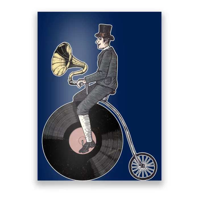 Vintage Penny Farthing Gramophone Poster