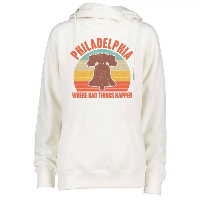 Vintage Philadelphia Where Bad Things Happen Womens Funnel Neck Pullover Hood