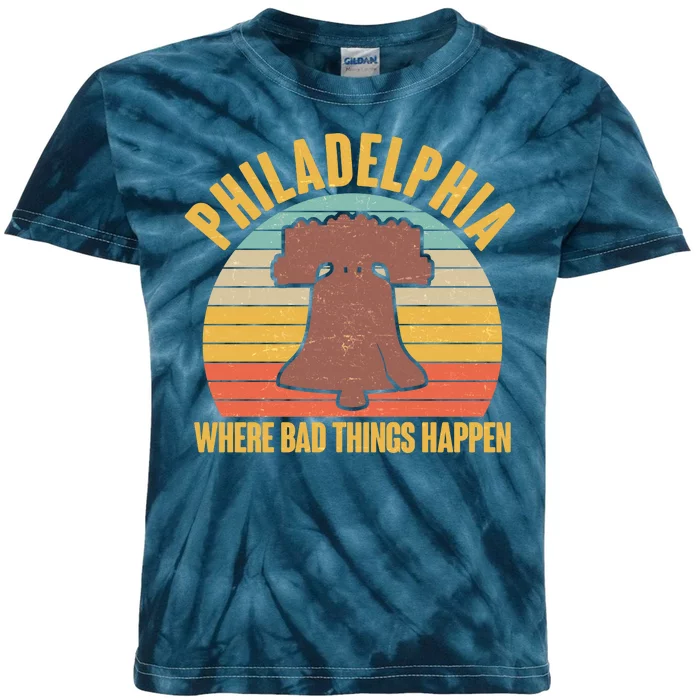 Vintage Philadelphia Where Bad Things Happen Kids Tie-Dye T-Shirt