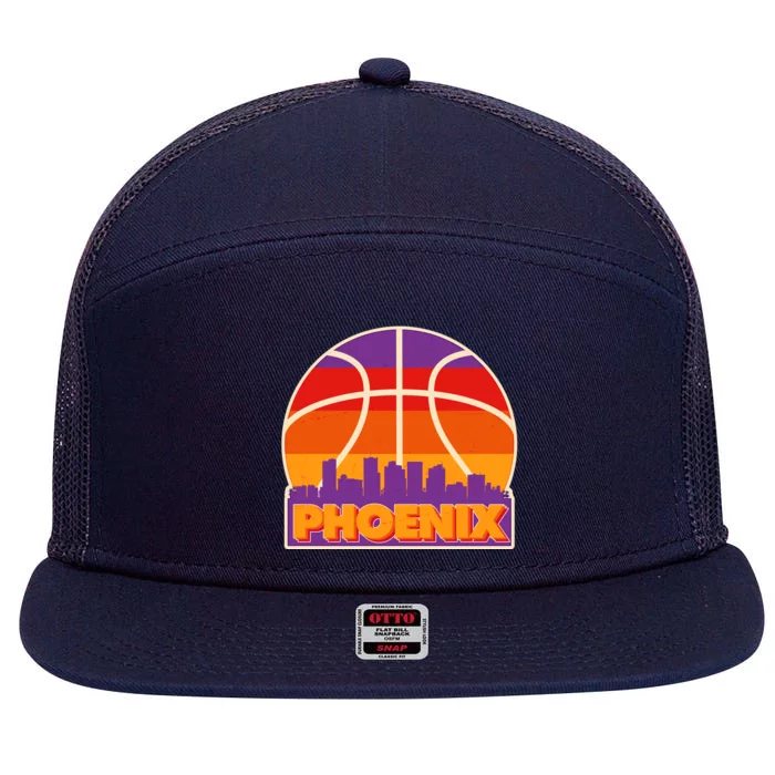 Vintage Phoenix Basketball Skyline Logo 7 Panel Mesh Trucker Snapback Hat