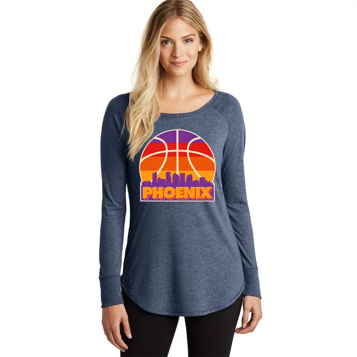 Vintage Phoenix Basketball Skyline Logo Women's Perfect Tri Tunic Long Sleeve Shirt