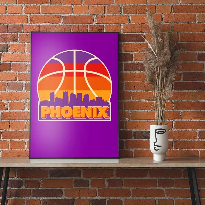 Vintage Phoenix Basketball Skyline Logo Poster