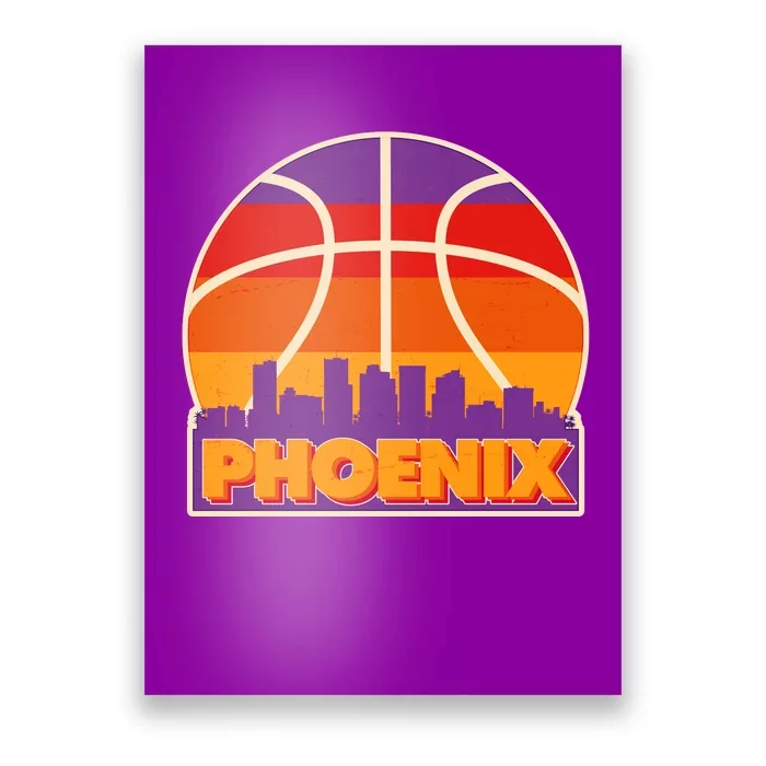 Vintage Phoenix Basketball Skyline Logo Poster