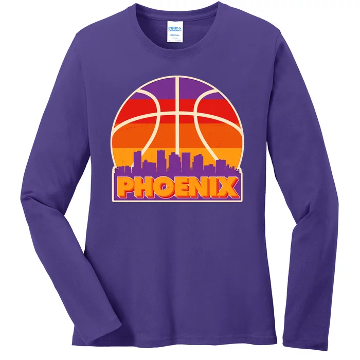 Vintage Phoenix Basketball Skyline Logo Ladies Long Sleeve Shirt