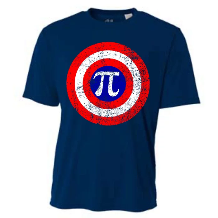 Vintage Pi Day America Superhero Crest March 14th Cooling Performance Crew T-Shirt