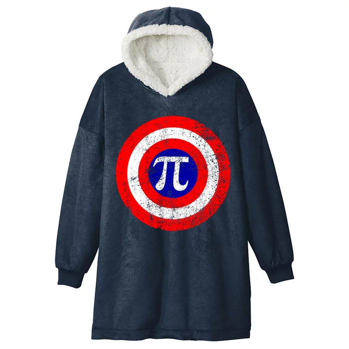 Vintage Pi Day America Superhero Crest March 14th Hooded Wearable Blanket