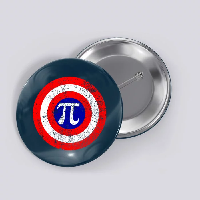 Vintage Pi Day America Superhero Crest March 14th Button