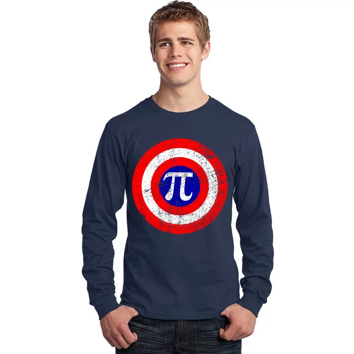 Vintage Pi Day America Superhero Crest March 14th Tall Long Sleeve T-Shirt