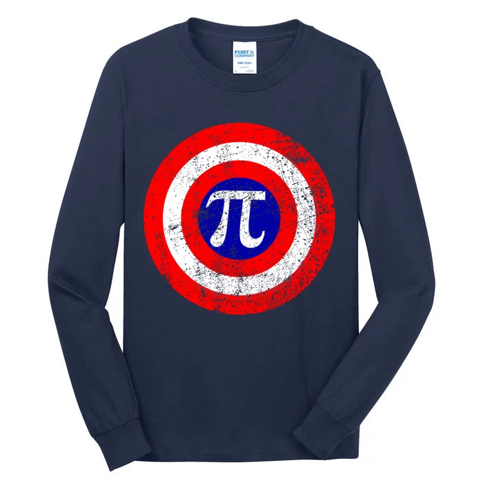 Vintage Pi Day America Superhero Crest March 14th Tall Long Sleeve T-Shirt