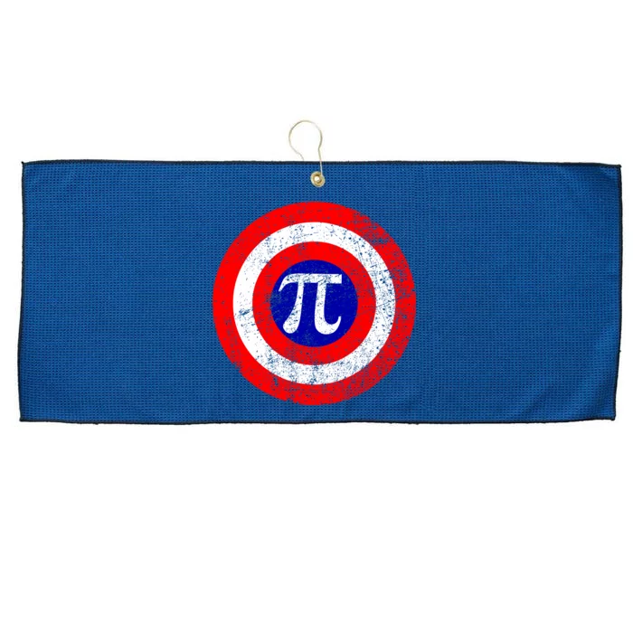 Vintage Pi Day America Superhero Crest March 14th Large Microfiber Waffle Golf Towel