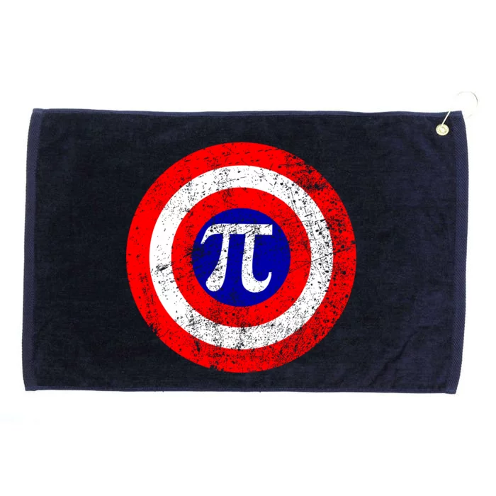 Vintage Pi Day America Superhero Crest March 14th Grommeted Golf Towel