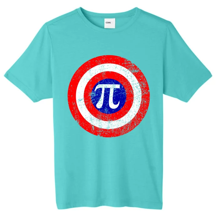 Vintage Pi Day America Superhero Crest March 14th ChromaSoft Performance T-Shirt